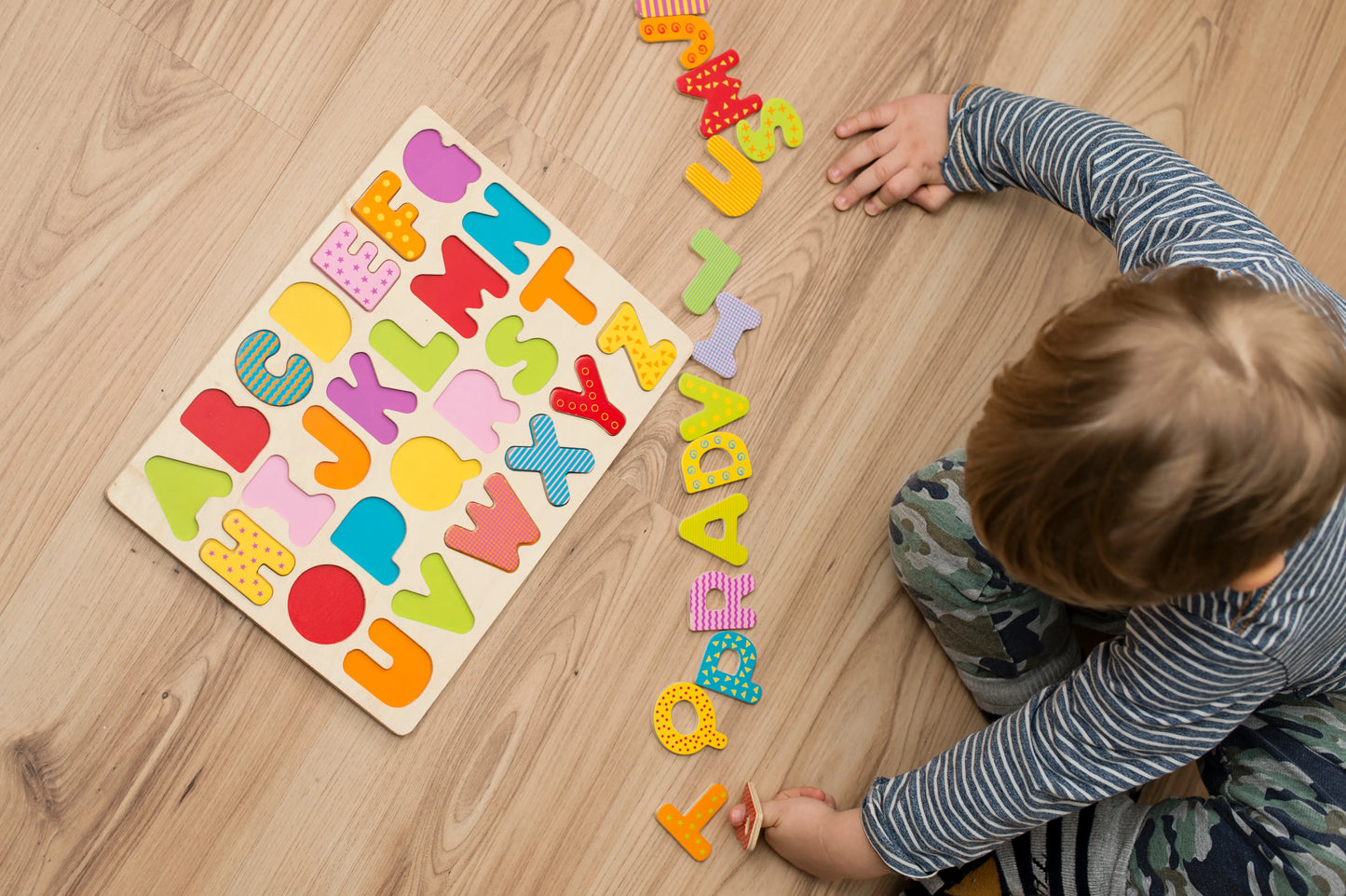 Wooden Alphabet Puzzle Montessori Toy