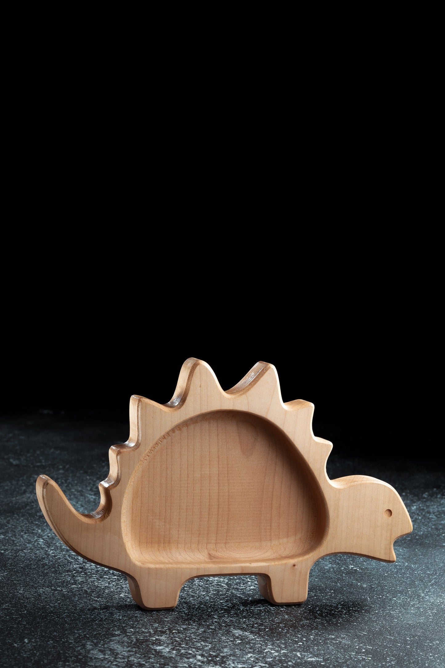 Wooden Dinosaur-Shaped Plate