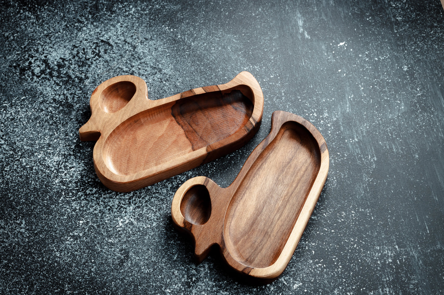 Wooden Duck-Shaped Kids Plate