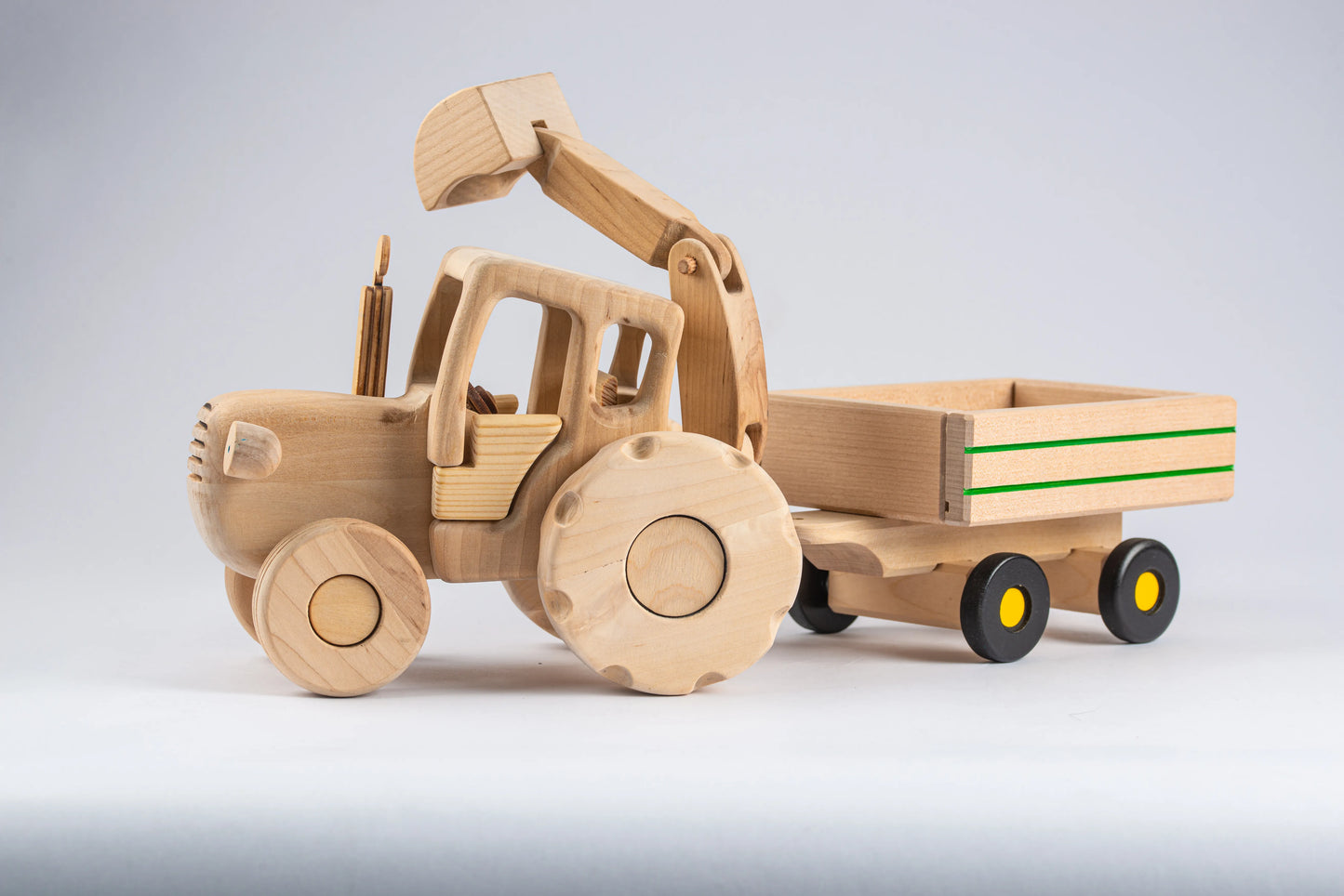 Handcrafted Wooden Excavator Tractor