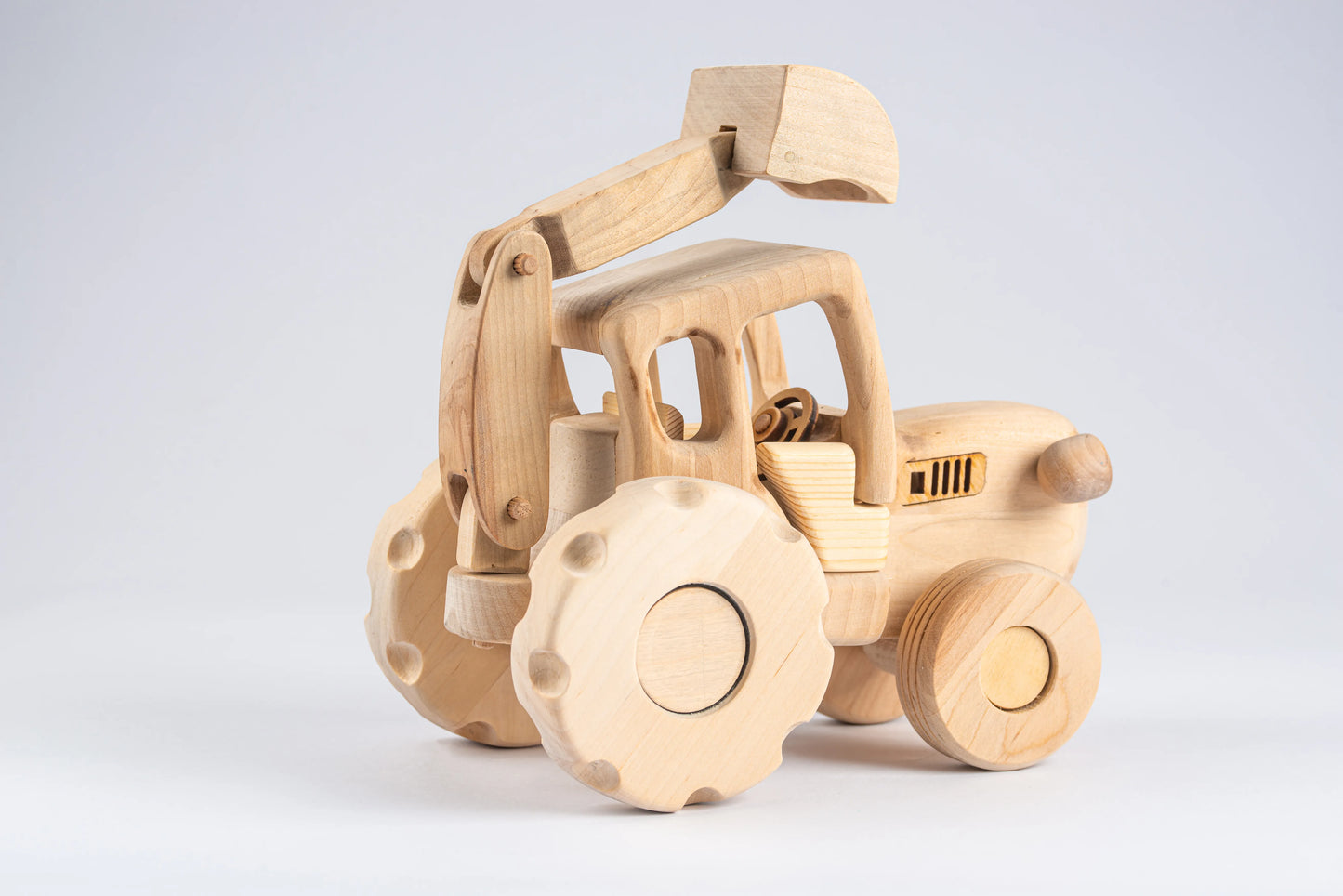 Handcrafted Wooden Excavator Tractor