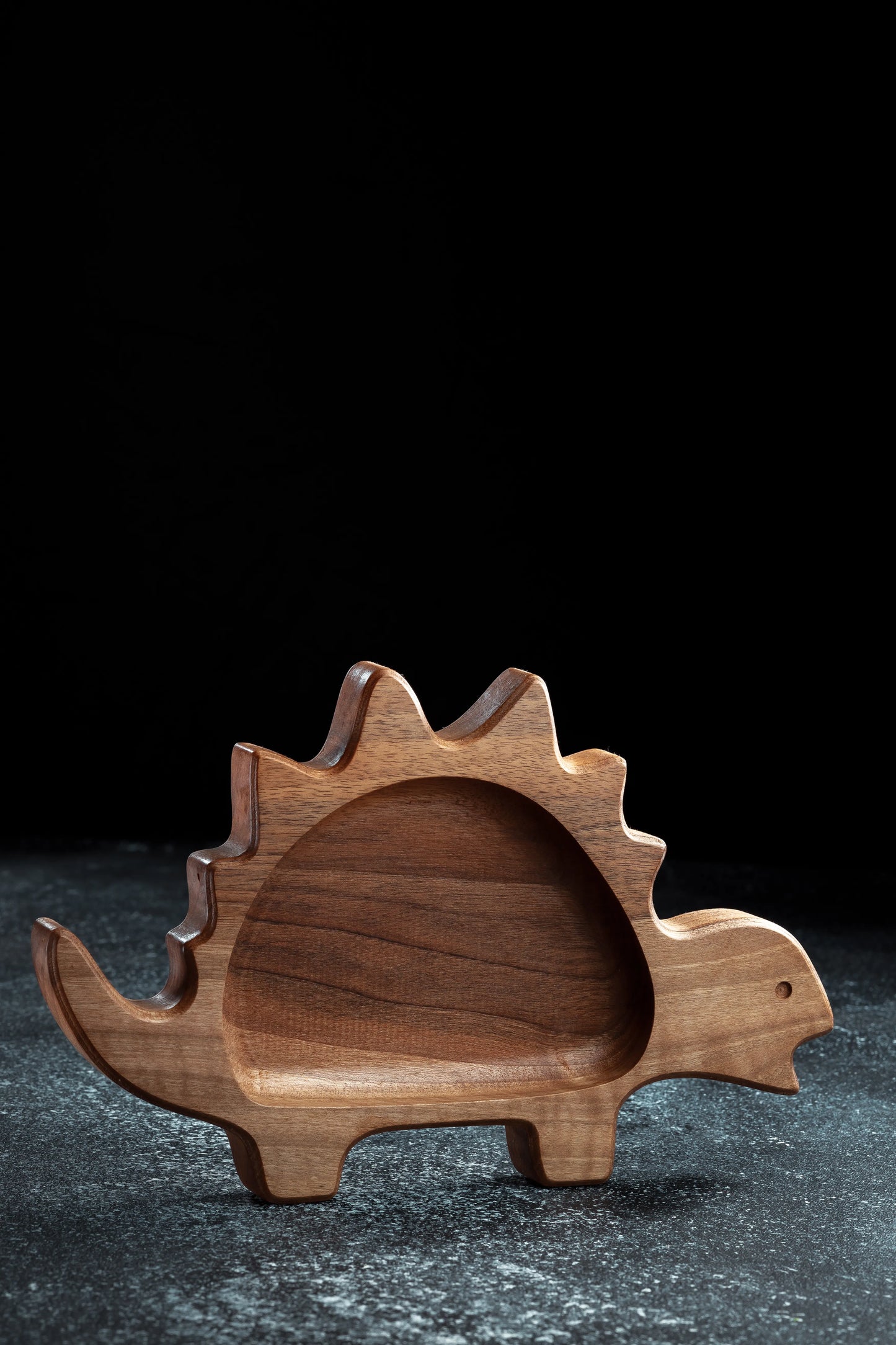 Wooden Dinosaur-Shaped Plate