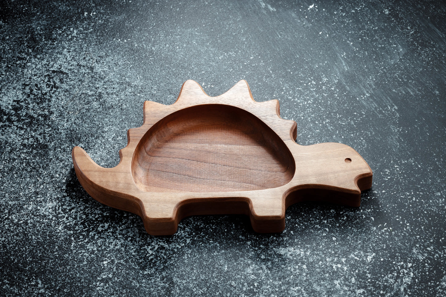 Wooden Dinosaur-Shaped Plate