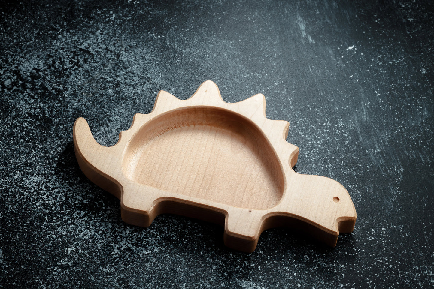 Wooden Dinosaur-Shaped Plate