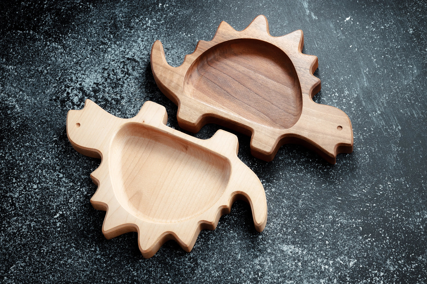 Wooden Dinosaur-Shaped Plate