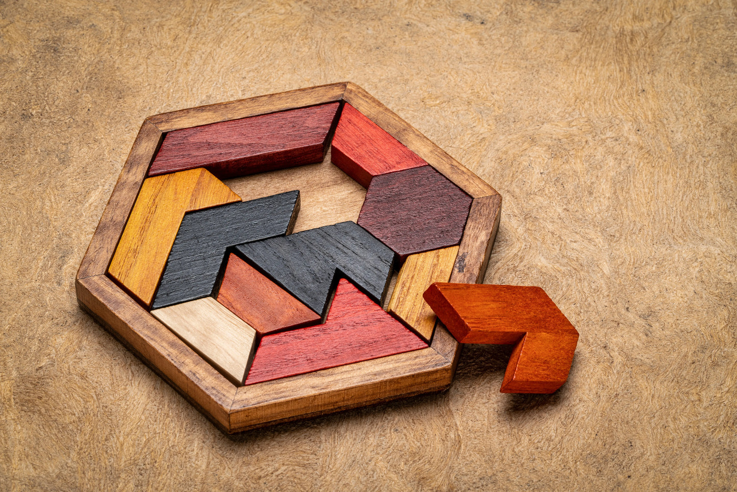 Wooden Hexagon Tangram Puzzle