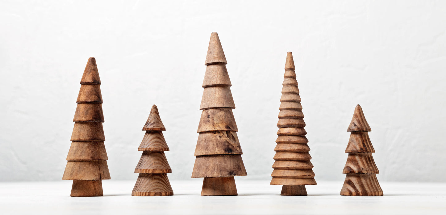 Wooden Christmas Pine Trees