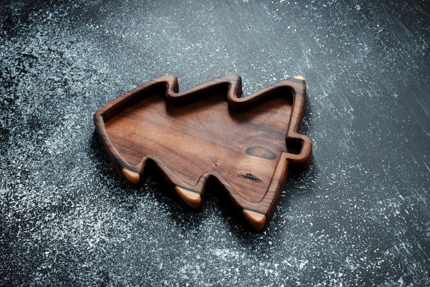 Wooden Christmas Tree-Shaped Plate