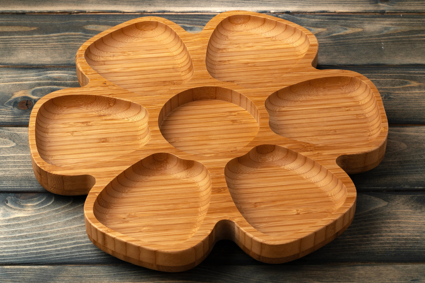 Wooden Flower-Shaped Plate