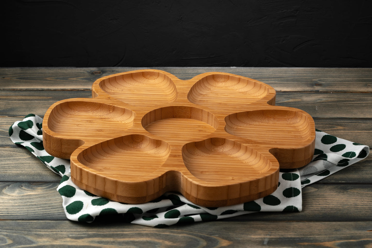 Wooden Flower-Shaped Plate