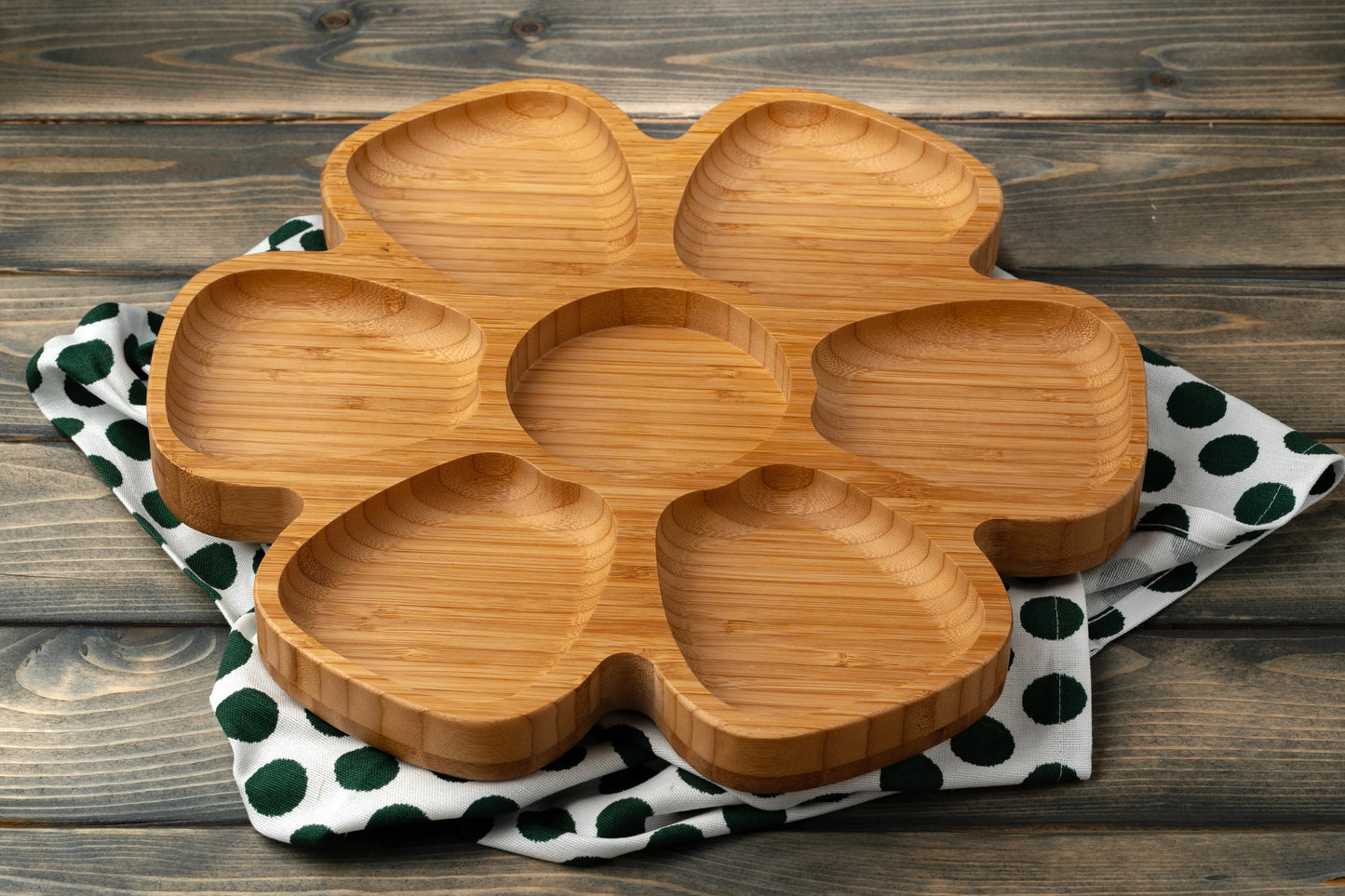 Wooden Flower-Shaped Plate